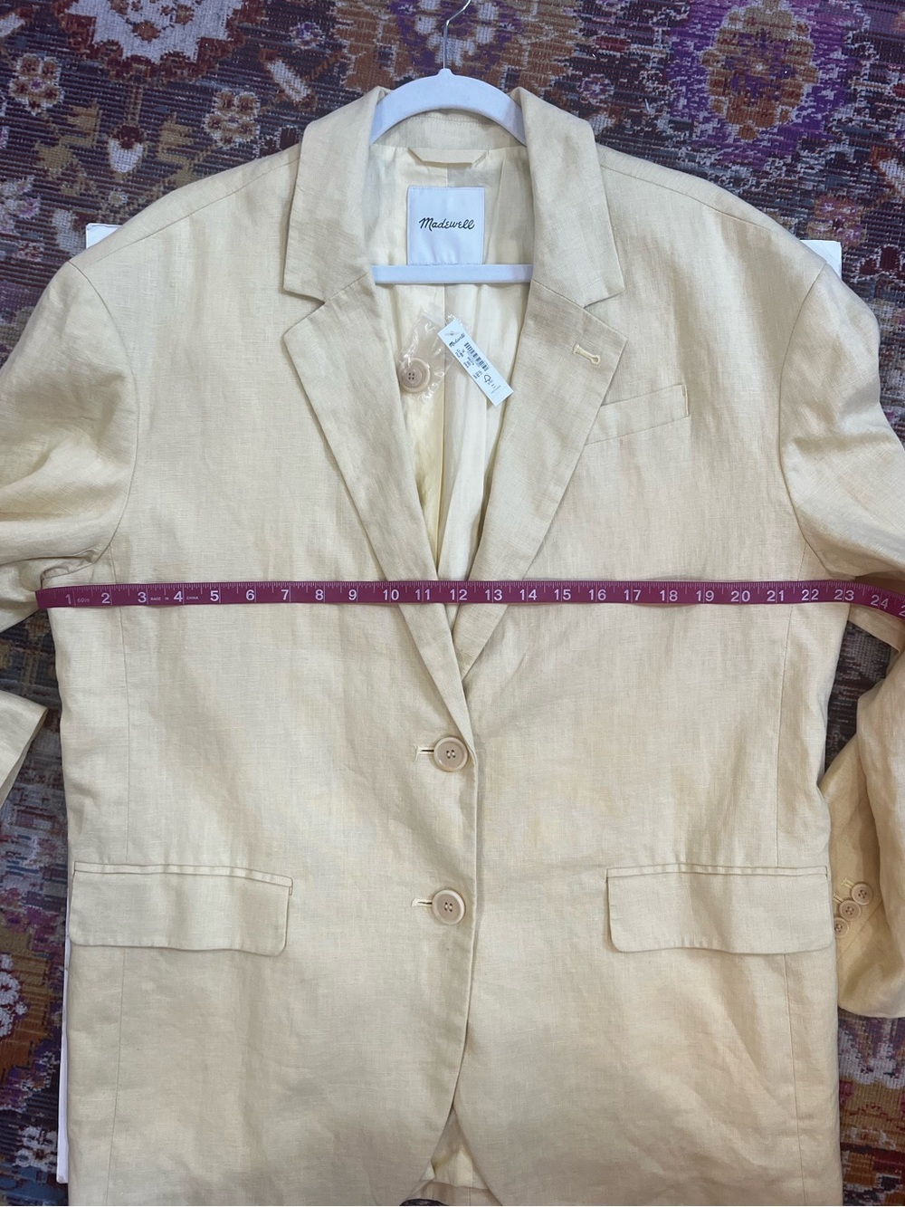 Madewell the Oversized Yellow Linen Blazer - Picture 12 of 14